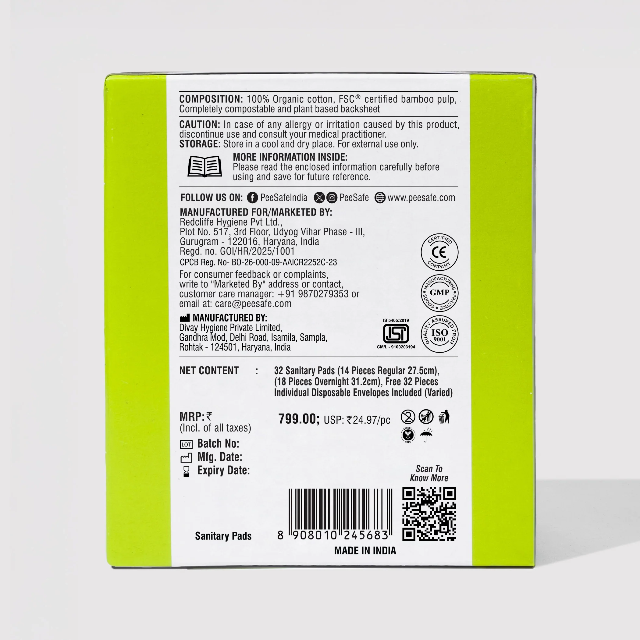 Biodegradable Sanitary Pads - Subscription Pack (Pack of 32) - Image 3