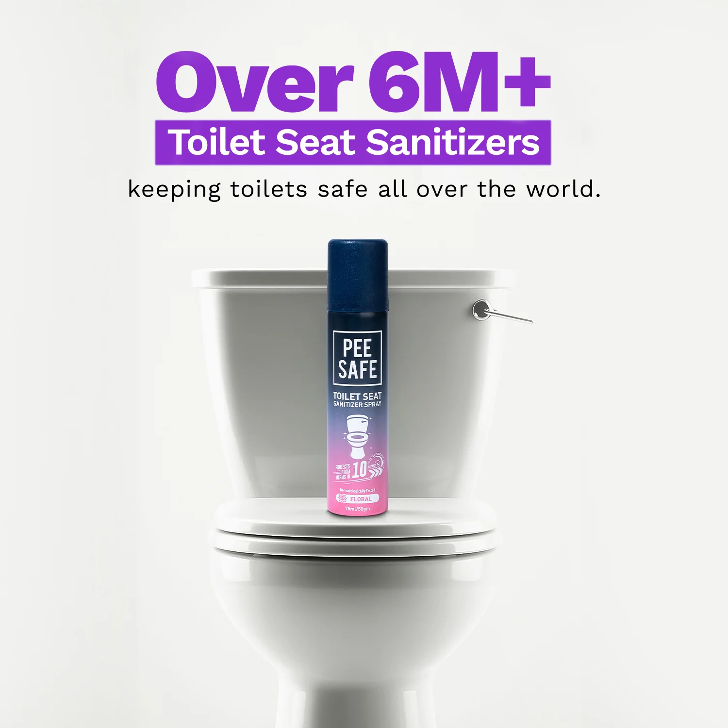 Toilet Seat Sanitizer Spray (Floral) - 75 ML - Image 10
