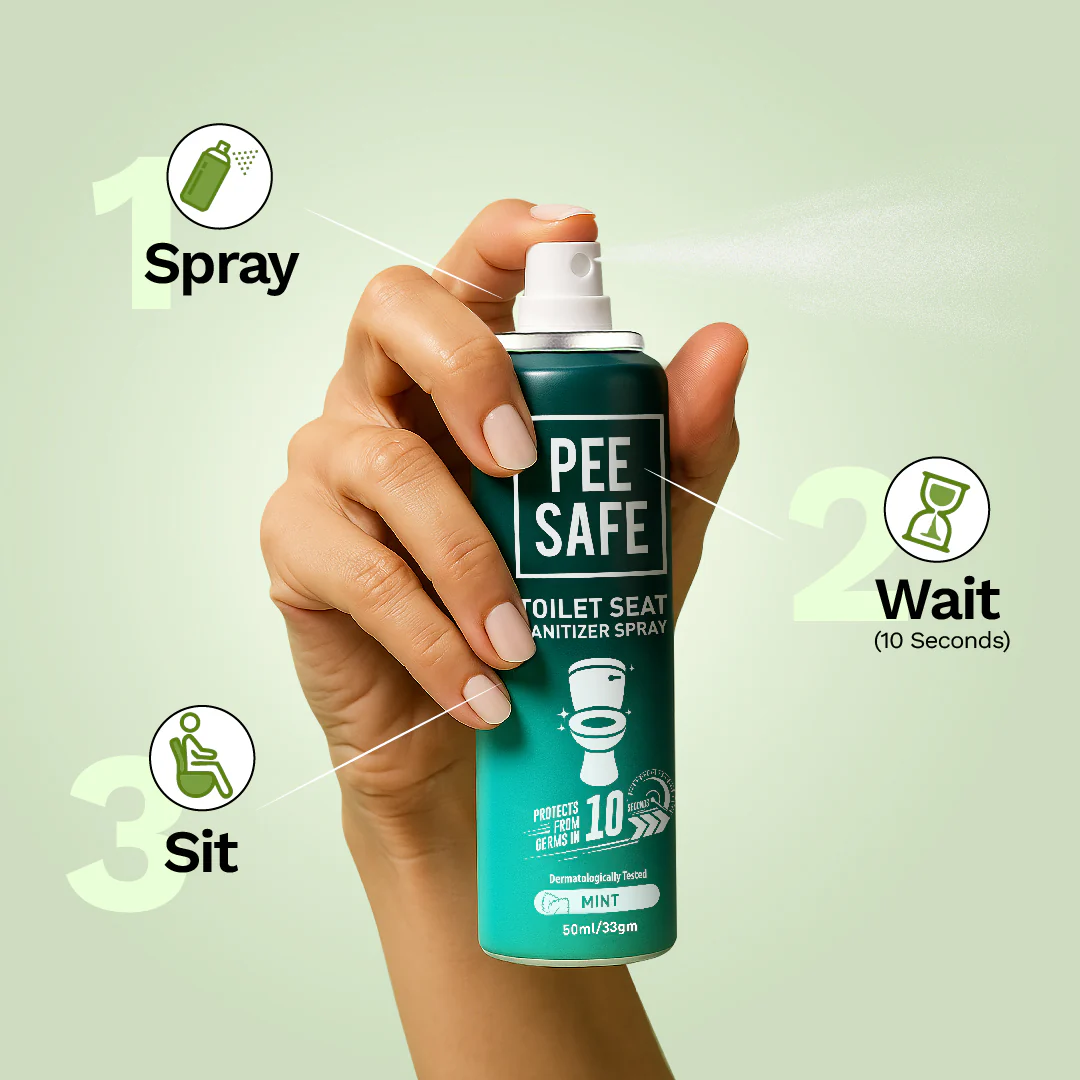Toilet Seat Sanitizer Spray (Mint) - 50 ML (Pack of 3) - Image 6