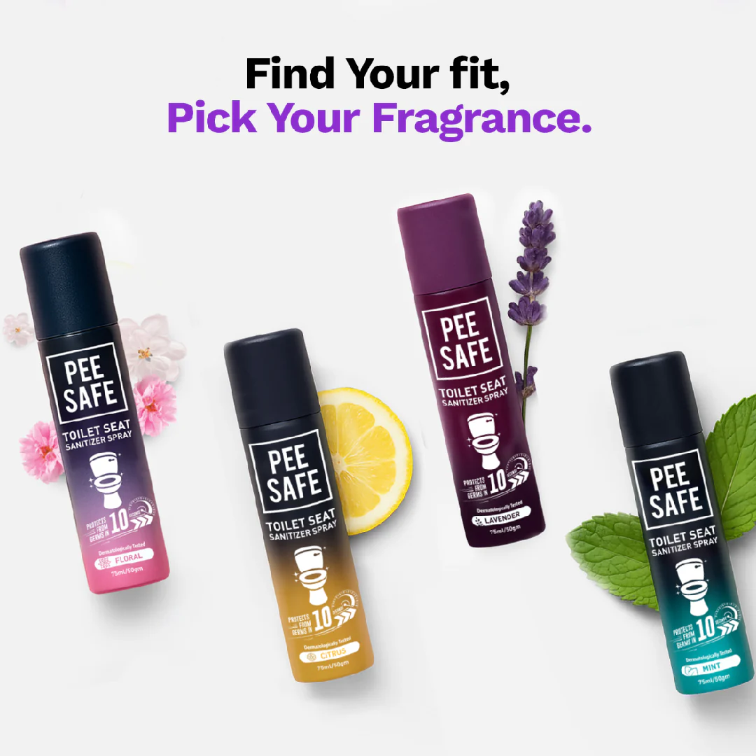 Toilet Seat Sanitizer Spray (Mint, Lavender & Citrus) - 75 ML (Pack of 3) - Image 11